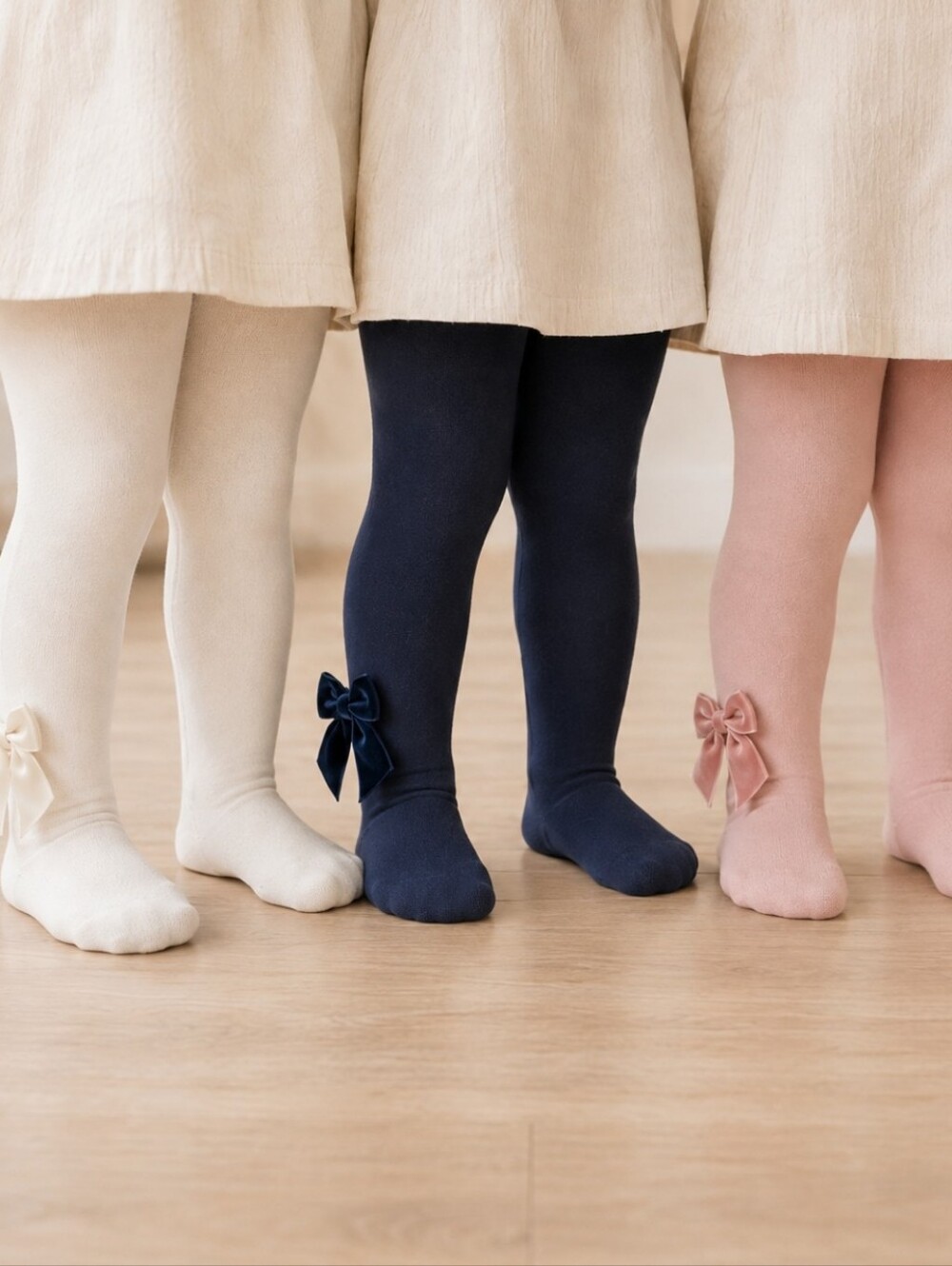 Condor Bundle Of Bow Detail One-Piece Tights - White, Navy, Pink